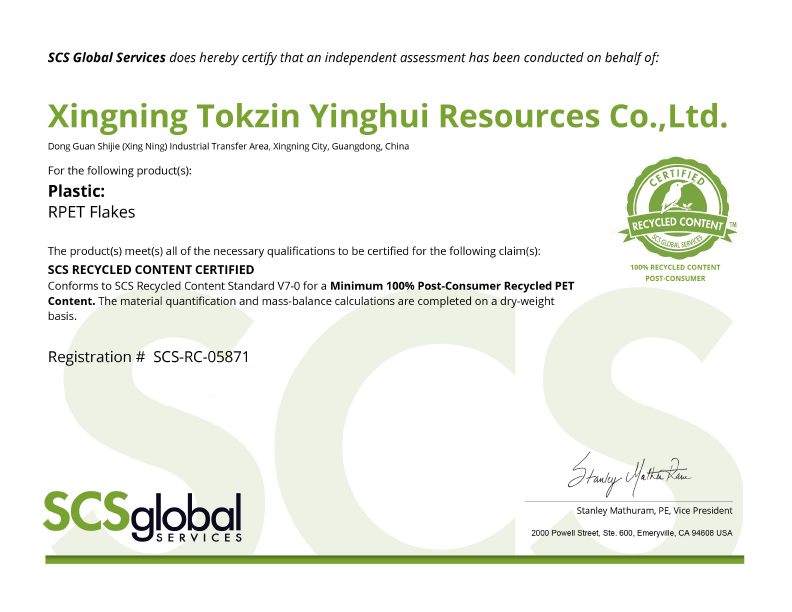 SCS Recycled Content Certified
